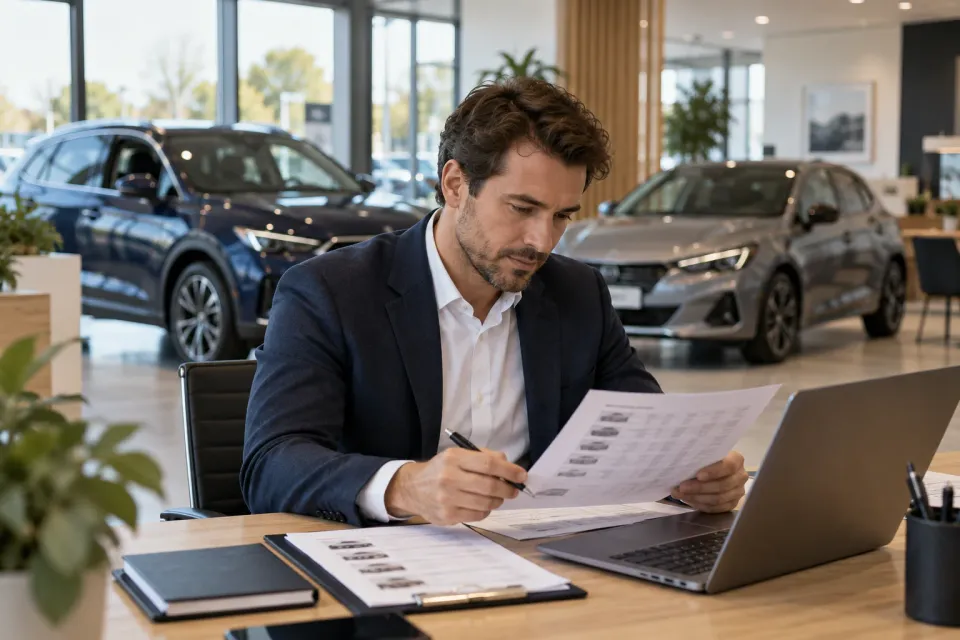 Illustration : suivi de l’inventaire de véhicules dans un espace de vente automobile